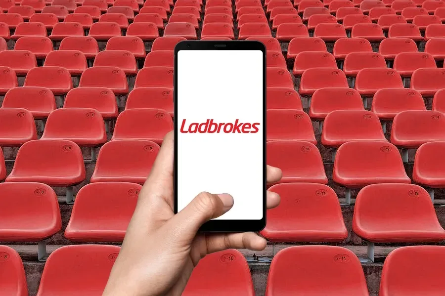 Official Ladbrokes app screens: home, multis and live racing
