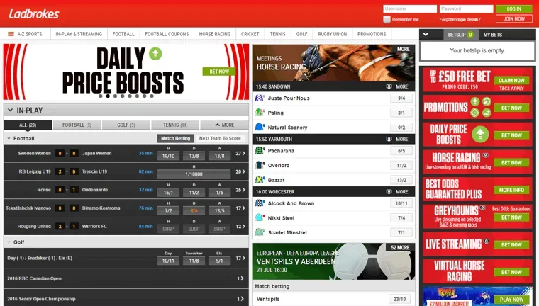 Ladbrokes app racing markets with Place Extra
