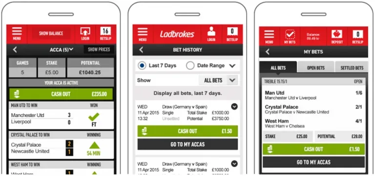 Ladbrokes app on tablet and set a deposit limit screen