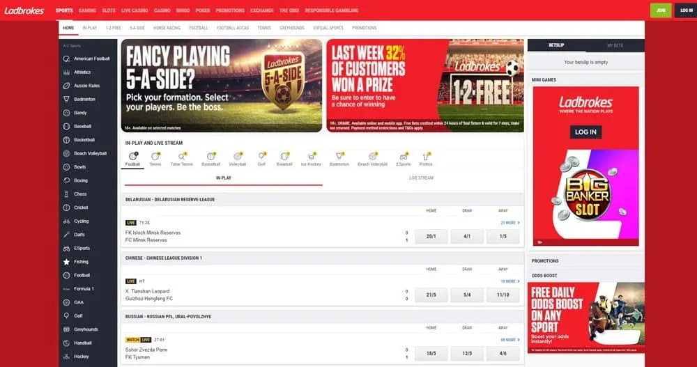 Ladbrokes Australia app and responsible gambling message